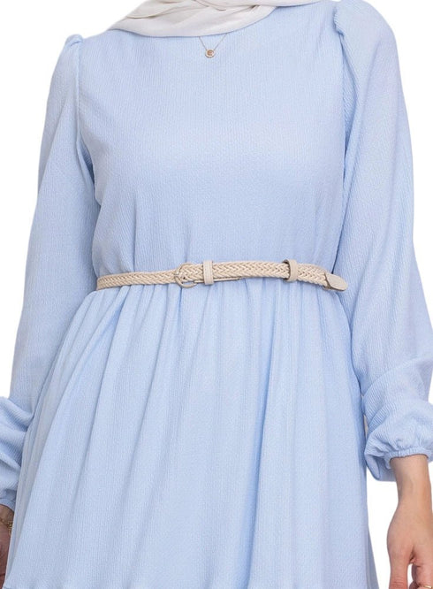 Baby Blue Basic Dress - Khotwh